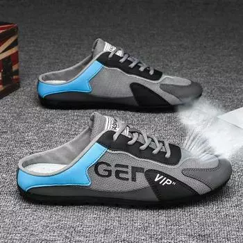 Новые стильные полуслип-туфли удобные туфли на плоской подошве сетчатые мужские туфли дышащие мужские кроссовки удобные Zapatos Para Hombres 39