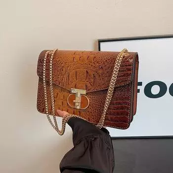 Новые стильные популярные женские сумки, текстурированные маленькие квадратные сумки, элегантные большие сумки на одно плечо с цепочками для ношения через плечо