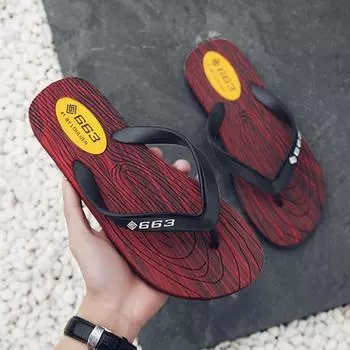 Новые стильные шлепанцы для мужчин на лето, нескользящие пляжные тапочки с клипсой для мужчин, сандалии из ЭВА для использования на открытом воздухе 39 красный