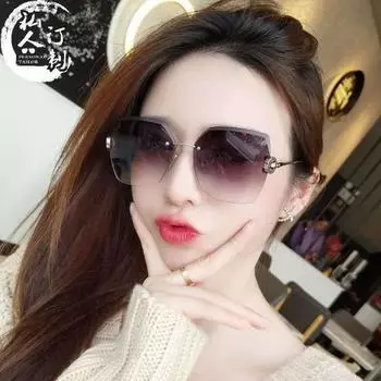 Новые стильные солнцезащитные очки, женские безрамочные солнцезащитные очки с кристаллами и огранкой, женские солнцезащитные очки с защитой от ультрафиолета и бриллиантами
