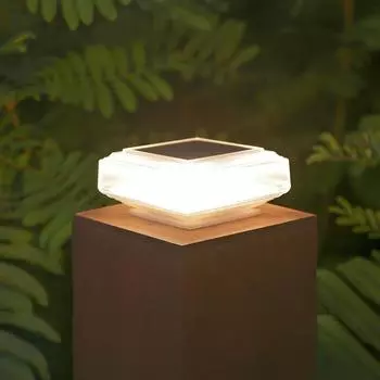 Новые стильные современные уличные солнечные столбчатые светильники для ландшафтного освещения в саду, патио, водонепроницаемые светодиодные столбчатые светильники для ограждения