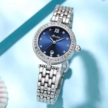 Новые стильные женские часы, модные, простые, со стальным ремешком, компактные, кварцевые часы