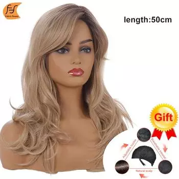 Новые стильные женские модные длинные вьющиеся волосы с окрашенными волосами на макушке