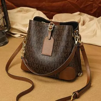 Новые стильные женские сумки Модные и элегантные сумки-ведра с принтами Сумки на одно плечо и универсальные сумки