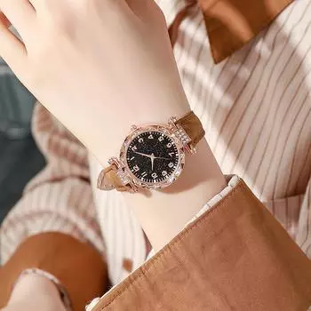 Новые стили женские кварцевые часы лучшие брендовые женские кварцевые наручные часы лучшие подарки часы для жены, семьи, друга чёрный