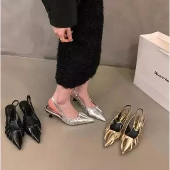 Новые стили женские модные простые однотонные босоножки на шпильках женственные туфли на высоком каблуке для вечеринок Zapatos Mujer 35 серебряный