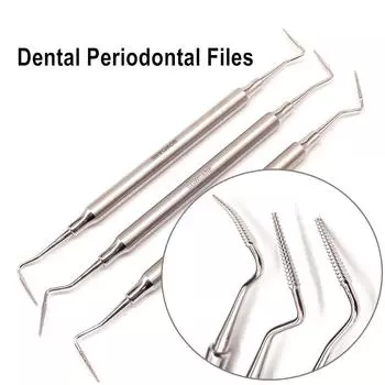 Новые стоматологические пародонтальные файлы, стоматологические костные файлы для перио-поверхностей, двойные концы, нержавеющая сталь, автоклавируемые 1 piece A