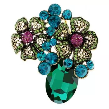 Новые стразы, большие цветочные броши для женщин, красивые вечерние свадебные аксессуары, булавка, 2 цвета в наличии