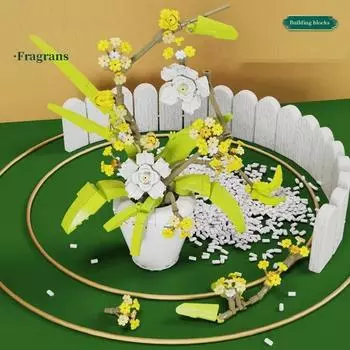 Новые строительные блоки Fragrans, идеи для цветочных горшков с бонсай, идеи для домашнего декора, коллекция растений, кирпичи, идеи для самостоятельной игрушки для девочки в подарок