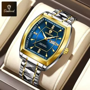 Новые студенческие кварцевые часы, водонепроницаемые мужские часы с двойным календарем, модные кварцевые часы для отдыха с ночным светом синий/белый