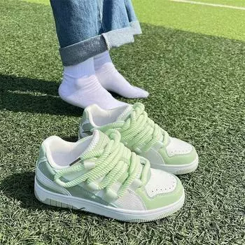 Новые студенческие повседневные туфли для хлеба, женские кроссовки в корейском стиле, модные универсальные уличные кроссовки в стиле ретро для пар 35