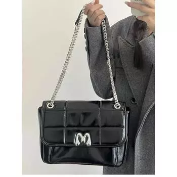 Новые сумки через плечо из искусственной кожи с клапаном, женские черные сумки на цепочке, модная большая вместительная сумка через плечо для поездок на работу