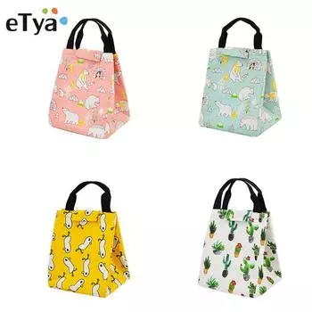 Новые сумки для обеда для женщин, мужчин и детей, милые хлопковые милые сумки для еды, пикника, путешествий, завтрака, термоланч-бокс, сумка-тоут, термосумка