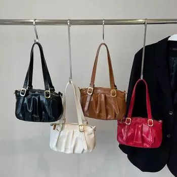 Новые сумки на одно плечо с буквами для женщин, простые универсальные сумки из искусственной кожи, модные сумки для поездок на работу и обратно, большая вместительная сумка-тоут (20cm<Max Length<30cm)