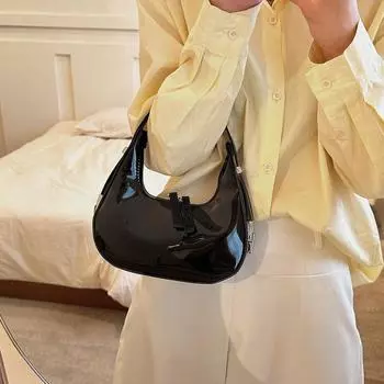 Новые сумки подмышки женские сумки легкие роскошные универсальные лакированные кожаные полумесяцы сумки сумки-сэтчелы деловые дорожные сумки через плечо