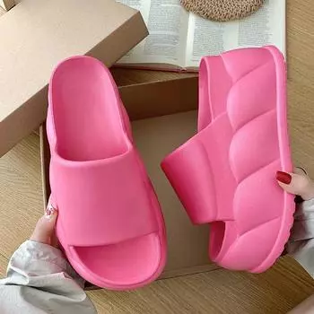 Новые Супер высокие каблуки клоги тапочки женские летние массивные сандалии обувь женщина EVA шлепанцы женские домашние уличные тапочки на платформе 36-37