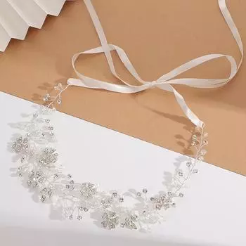 Новые свадебные аксессуары для волос из кристаллов, простые, темпераментные, ручная работа, головной убор, повязка на голову серебряный
