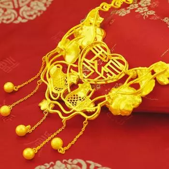 Новые свадебные украшения, цепочка для костюма Centennial Haohe, латунное настоящее позолоченное свадебное украшение, свадебное ожерелье с имитацией золота