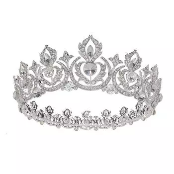 Новые свадебные украшения в стиле ретро, ручная работа, круглая корона, сплав, стразы, тиара, свадебные украшения
