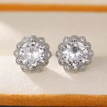 Новые сверкающие цветочные серьги-гвоздики с кубическим цирконием, темпераментные аксессуары для ушей для женщин, вечерние нарядные украшения для девочек, подарок