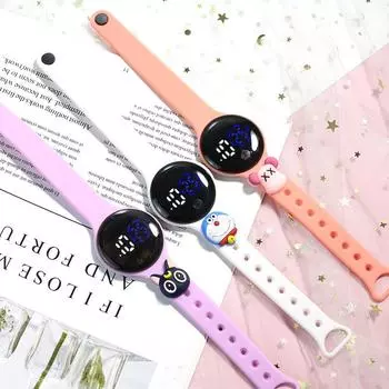 Новые светодиодные часы с комиксами для отдыха, мультфильмы для женщин и мужчин, модные электронные наручные часы, детские светодиодные круглые часы, электронные часы чёрный