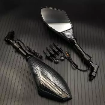 Новые светодиодные фонари для мотоциклов, боковые зеркала, индикаторы поворотов, зеркало заднего вида для Honda Yamaha Suzuki Ducati Kawasaki