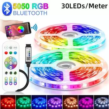 Новые светодиодные ленты Bluetooth 5050 WIFI RGB гибкая лента для ТВ светодиодная лента 1 м-3 м 5 м 10 м 15 м 20 м 25 м 30 м для вечеринки в спальне 1M