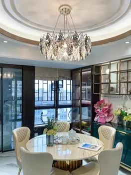 Новые светодиодные люстры Leaf Crystal Room Lights для гостиной, спальни, столовой, современные люстры, лампы, подвесное освещение, декор