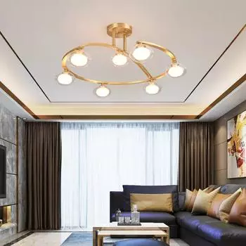 Новые светодиодные потолочные светильники для гостиной, спальни, дома, золотисто-черные от sala, современные светодиодные потолочные светильники для дома, стеклянный абажур