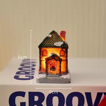 Новые светодиодные рождественские коттеджные украшения из смолы, маленький домик, рождественские подарки, настольные украшения, маленькие украшения