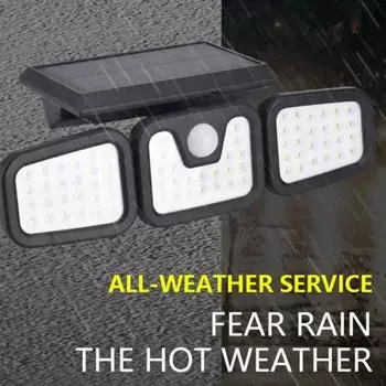 Новые светодиодные солнечные светильники, уличный настенный светильник с датчиком движения, 3 режима, широкоугольное освещение 270°, регулируемый уличный светильник для сада