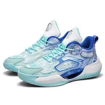 Новые светящиеся в темноте дышащие сетчатые баскетбольные кроссовки мужские настоящие боевые студенческие спортивные кроссовки с резиновой подошвой 43