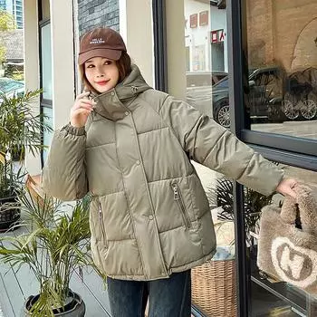 Новые свободные большие размеры хлопковая одежда женская одежда зимние куртки женские модные зимние куртки женские плотные одежды женские M чёрный