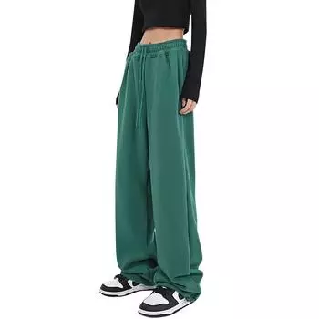 Новые свободные модные спортивные брюки модные широкие брюки брюки L армия зеленый