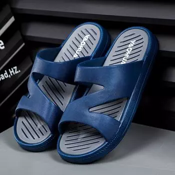 Новые тапочки мужские летние повседневные туфли для мужчин на открытом воздухе удобные мягкие подошвы шлепанцы пляжные сандалии размер 39-44 Zaoatos Hombre 39 синий