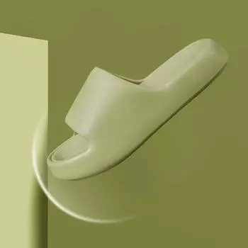 Новые тапочки Q эластичные eva с мягкой подошвой летние новые домашние тапочки для дома и ванной комнаты мужские и женские односложные тапочки на толстой подошве 36/37 чёрный