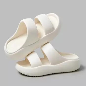 Новые тапочки с облаком на толстой подошве, женские удобные сандалии на платформе из ЭВА с мягкой подошвой, женские летние нескользящие пляжные тапочки с двойным ремешком 40-41 фиолетовый