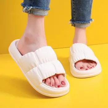 Новые тапочки женские летние домашняя и уличная одежда на толстой подошве парные домашние домашние сандалии из ЭВА для ванной комнаты мужские 36-37 белый
