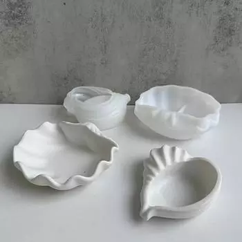 Новые тарелки для хранения ракушек Раковины-ракушки Силиконовые формы Подставки для свечей Гипсовые формы Формы для капель