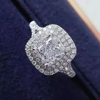 Новые темпераментные элегантные женские обручальные кольца в форме подушки серебряный цветной браслет с блестящим кубическим цирконием ювелирные изделия 9