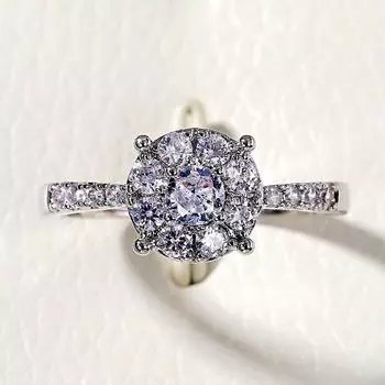 Новые темпераментные милые обручальные кольца для женщин, инкрустированные круглым цирконием, современный дизайн, женские обручальные кольца, ювелирные изделия 10