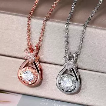 Новые темпераментные милые женские ожерелья с подвесками, два цвета металла, современные женские аксессуары, роскошные обручальные кольца, украшения на шею 45cm