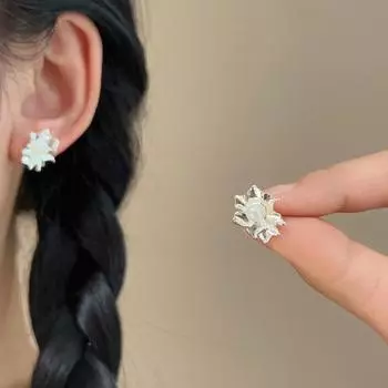 Новые темпераментные женские геометрические серьги Джокер с романтическим жемчугом и жасмином