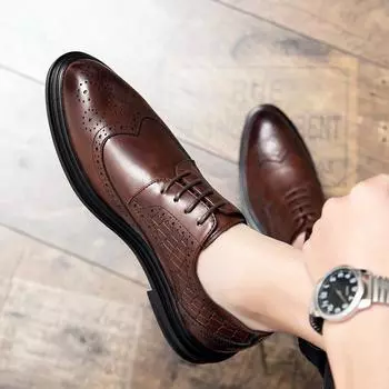 Новые тенденции моды люксовых брендов, обувь Оксфорд, деловые переговоры, формальные, социальные, офисные туфли, свадебные, вечерние, пожилые, универсальные туфли 38 чёрный