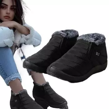 Новые теплые хлопковые сапоги унисекс из плюша Девять стилей Женские зимние сапоги Мужская обувь Водонепроницаемые туфли на плоской подошве Зимние сапоги унисекс 36 серый