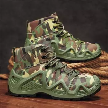 Новые теплые высокие осенние и зимние мужские ботинки, водонепроницаемые мотоциклетные ботинки, противоскользящие походные ботинки, зеленые армейские ботинки 39 зелёный