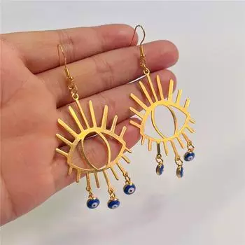 Новые тибетские серебряные серьги «Солнце, Луна, Звезда» готические серьги для парней