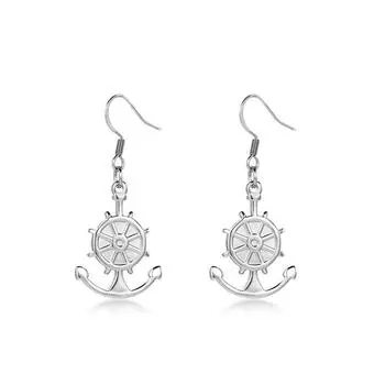 Новые титановые серьги. Дизайн ниши, руля лодки. Персонализированные серьги Harajuku Wind и корейские серьги с темпераментом.