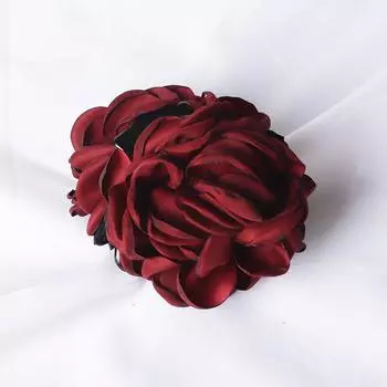 Новые тканевые большие заколки-крабы для волос с цветком камелии, заколки-автоматы для женщин и девушек, 11 см, пластиковый держатель для хвостика, зажимы для волос, аксессуары для волос