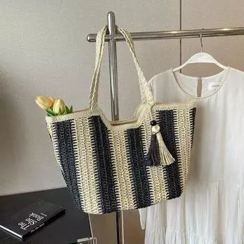 Новые тканые высококачественные сумки для женщин с внутренним отделением на молнии, модные сумки через плечо большой вместимости для женщин